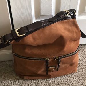 Dooney & Bourke Brown Suede Hobo Bag